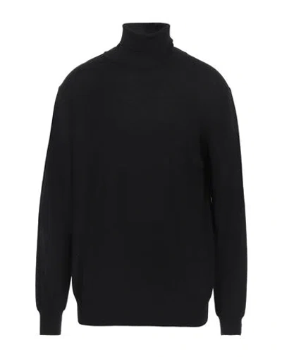 Kangra Man Turtleneck Black Size 44 Merino Wool, Silk, Cashmere