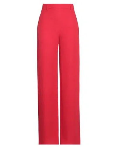 Valentino Virgin Wool-silk Tailored Trousers In Red