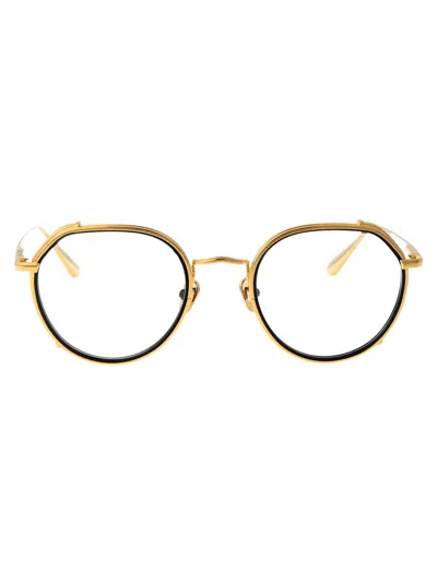Linda Farrow Falcon Glasses In Yellowgold/black/optical