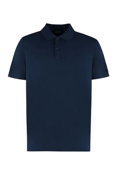 Paul & Shark Short Sleeve Cotton Polo Shirt In Blue