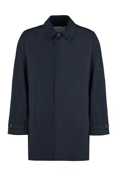 Woolrich New City Nylon Trench Coat In Blue