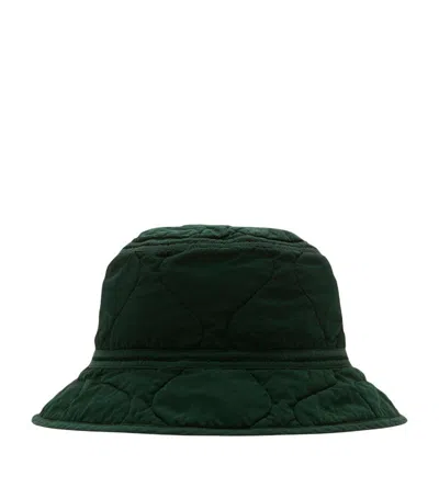 Burberry Crinkled Quilted Bucket Hat In Green