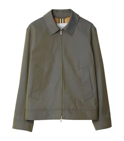 Burberry Harrington Shirt Jacket In Grey