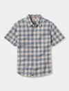 The Normal Brand Jasper Short Sleeve Button Down Shirt In Vintage Red Plaid