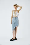 In The Mood For Love Madrugue Denim Skirt In Washed Blue