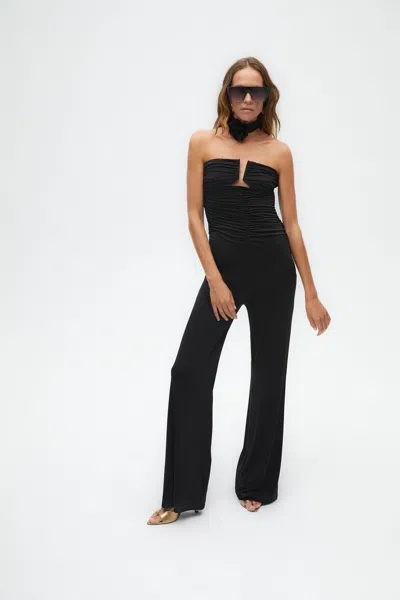 Nocturne Strapless Draped Jumpsuit In Black