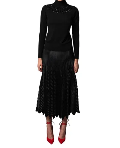 Le Superbe Origami Pleated Skirt In Black
