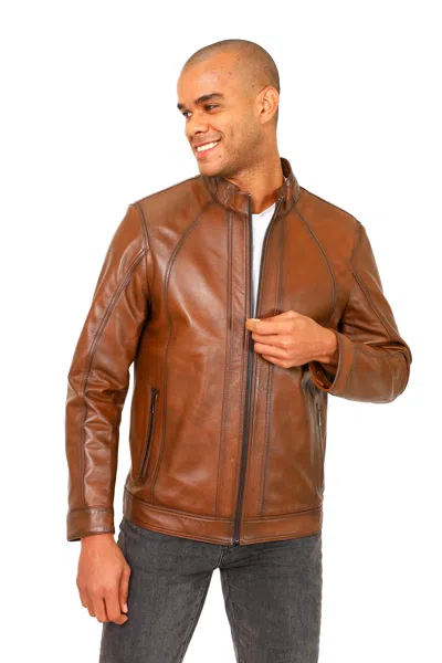 Vellapais Lorient Leather Jacket In Brown