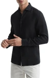 Reiss Mens Black Ruban Regular-fit Long-sleeve Linen Shirt