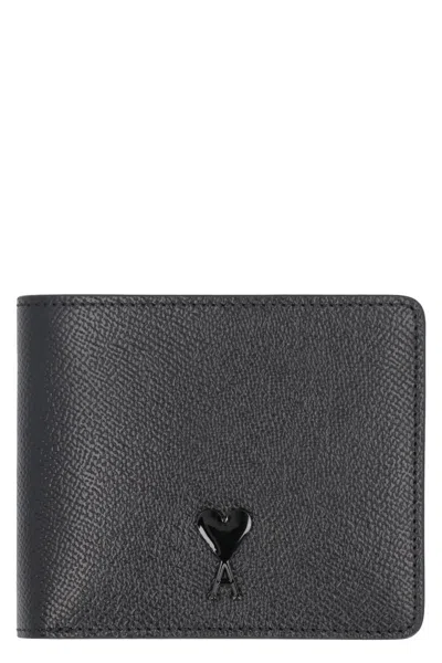 Ami Alexandre Mattiussi Ami Paris Leather Wallet In Black