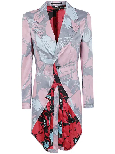 Comme Des Garçons Printed Trench In Multicolour