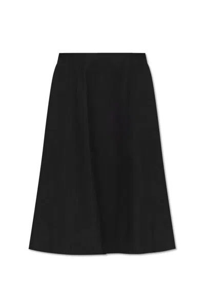 Bottega Veneta Cotton-canvas Midi Skirt In Black