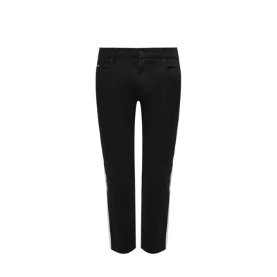 Dolce & Gabbana Side Stripe Jeans In Black