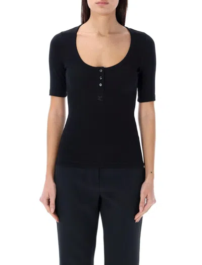 Courrèges Holistic Snaps 90s Rib Top In 9999 Black