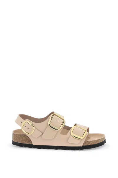 Birkenstock Milano Big Buckle Sandals In High_shine_new_beige