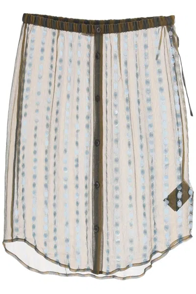 Dries Van Noten Striped Sequin Mini Skirt With Shirt In Multicolor