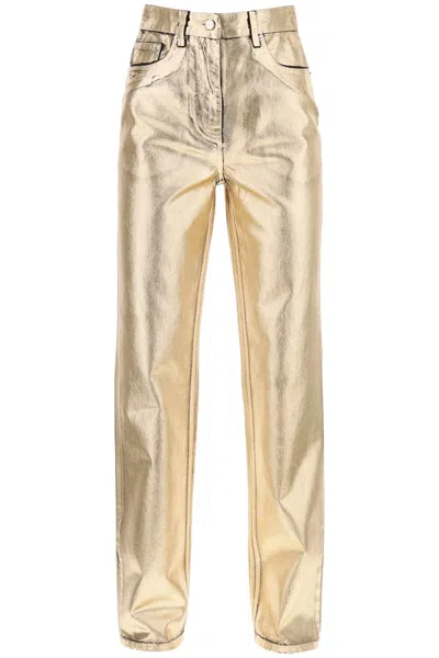 Ferragamo 5 Pocket Denim Trouser In Gold