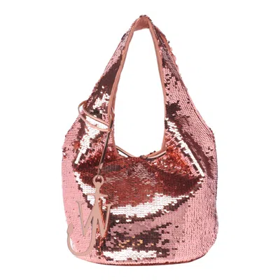 Jw Anderson Mini Sequins Shopping Bag In Pink