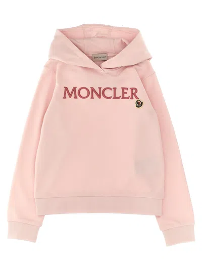 Moncler Kids' Logo Embroidery Hoodie In Red