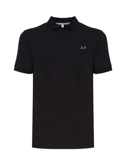 Sun 68 Polo T-shirt In Cotton In Black