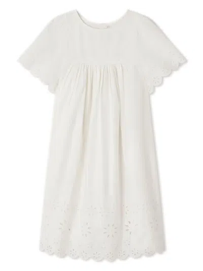 Bonpoint Kids' Francesca Cotton Dress In Blanc Lait