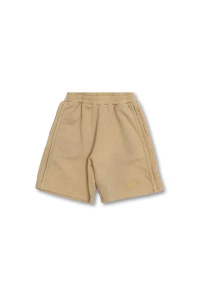Jacquemus Kids' Cotton Sweat Shorts In Dark Beige