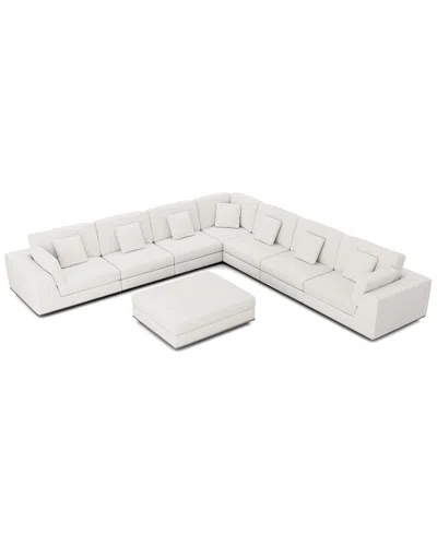 Modloft Perry Modular Sofa Set 10 In White