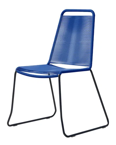 Modloft Set Of 2 Barclay Indoor/outdoor Blue Stacking Dining Chairs