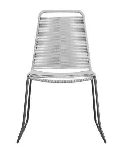 Modloft Set Of 2 Barclay Indoor/outdoor White Stacking Dining Chairs In Grey