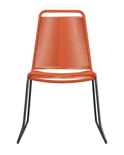 Modloft Set Of 2 Barclay Indoor/outdoor Orange Stacking Dining Chairs