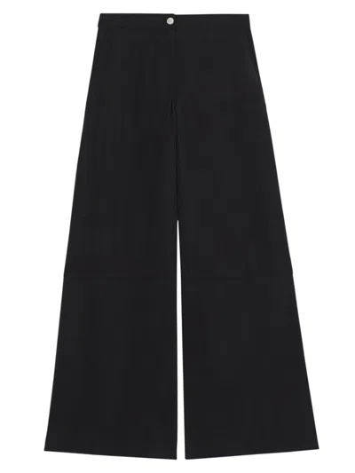 Theory Wide Leg Cargo Pants In Black