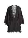 Ramy Brook April Lace Coverup Mini Dress In Black