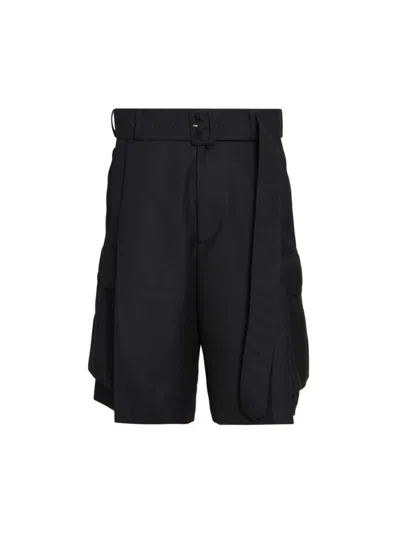 Dries Van Noten Piers Bis Cargo Short In Black