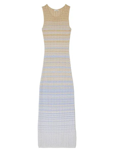Sandro Women's Knit Dress In Blue Gold