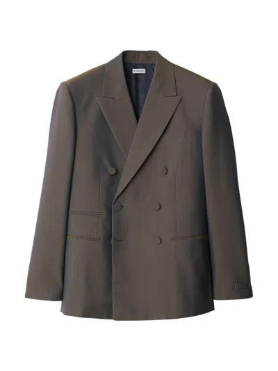 Burberry Men's Wool Double-breasted Blazer In Reef