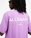 Allsaints Access Short Sleeve Relaxed Fit Shirt In Vivid Purple