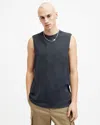 Allsaints Remi Sleeveless Crew Neck Tank Top In Washed Black
