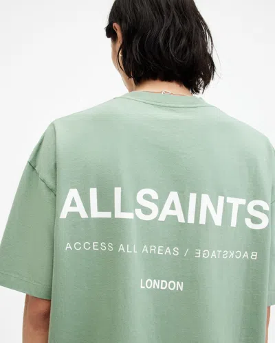 Allsaints Access Oversized Crew Neck T-shirt In Shamrock Green