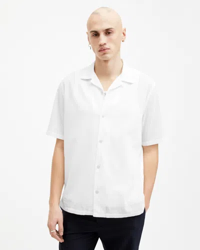 Allsaints Valley Ramskull Relaxed Fit Shirt In White