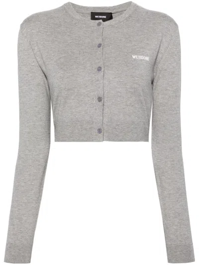 We11 Done Fine-knit Cropped Cardigan In Grey