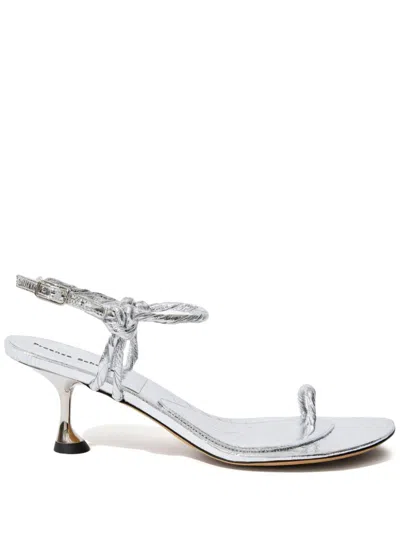 Proenza Schouler Tee Toe Ring Sandals In Silver