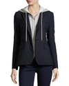 Veronica Beard Classic Stretch-wool Crepe Blazer In Navy