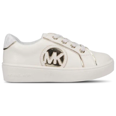 Michael Kors Kids' Girls Baby White & Gold Logo Trainers