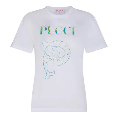 Pucci Logo-print Cotton T-shirt In White