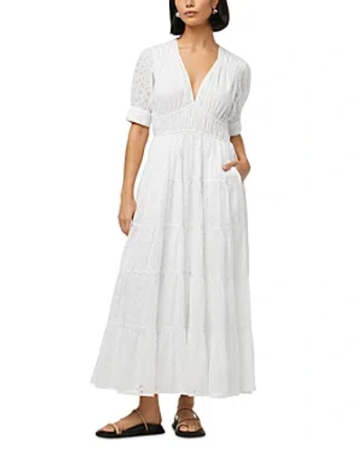 Joe's Jeans Women's Illana Broderie Tiered Maxi Dress In Optic White