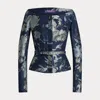 Collection Bethanne Floral Jacquard Jacket In Blue