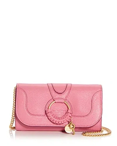 See By Chloé Hana Leather Chain Wallet In Pushy Pink