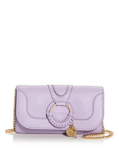See By Chloé Hana Leather Chain Wallet In Lilac Breeze