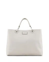 Emporio Armani Medium Myea Shopper Bag In Synthetic Leather In Ice
