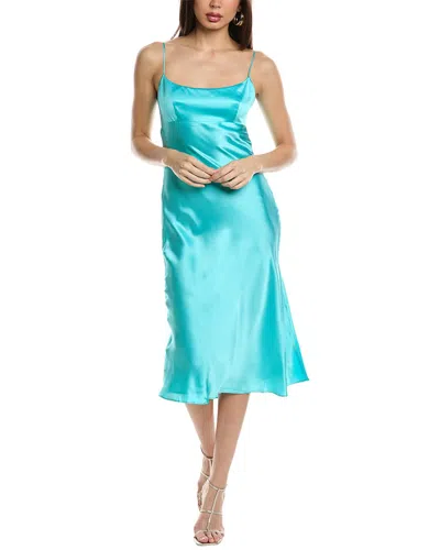 Amanda Uprichard Breeze Silk Midi Dress In Blue
